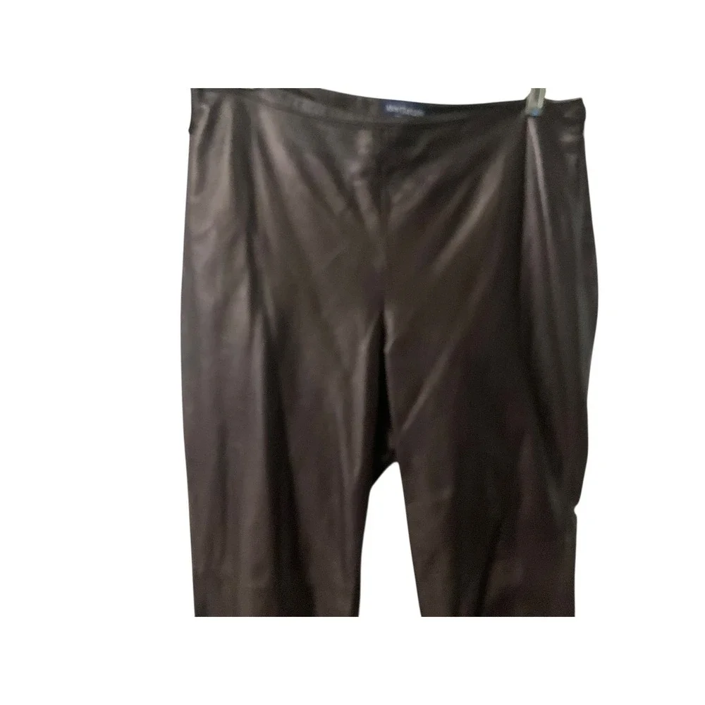 Ann‎ Taylor Petite Leather Pants Dark Brown Straight Leg Size 10P